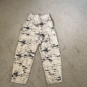 HM Women Beige Black Tie Dye High Waist Balloon Corduroy Pants 0835213 Size 8